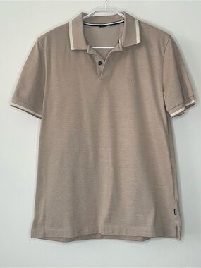 BOSS Hugo Boss Men’s Beige Cotton Piqué Polo Shirt - Size M